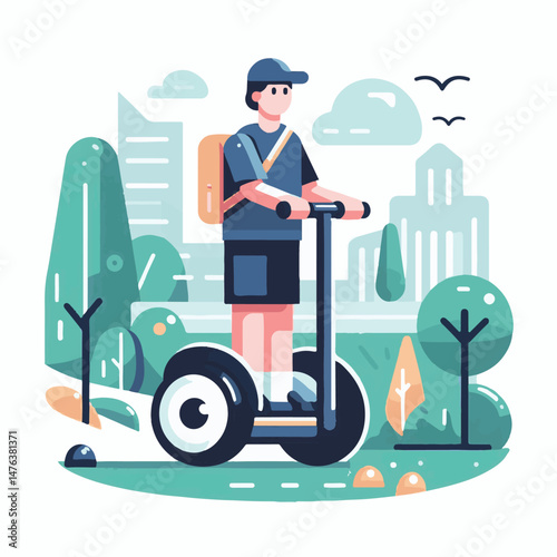 transport, segway, scooter, electric, vehicle, travel, technology, city, transportation, street, modern, lifestyle, balance, fun, vector, summer, urban, drive, isolated, wheel, illustration, board, to