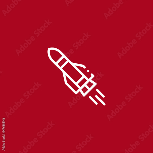 Missille icon logo flat vector design