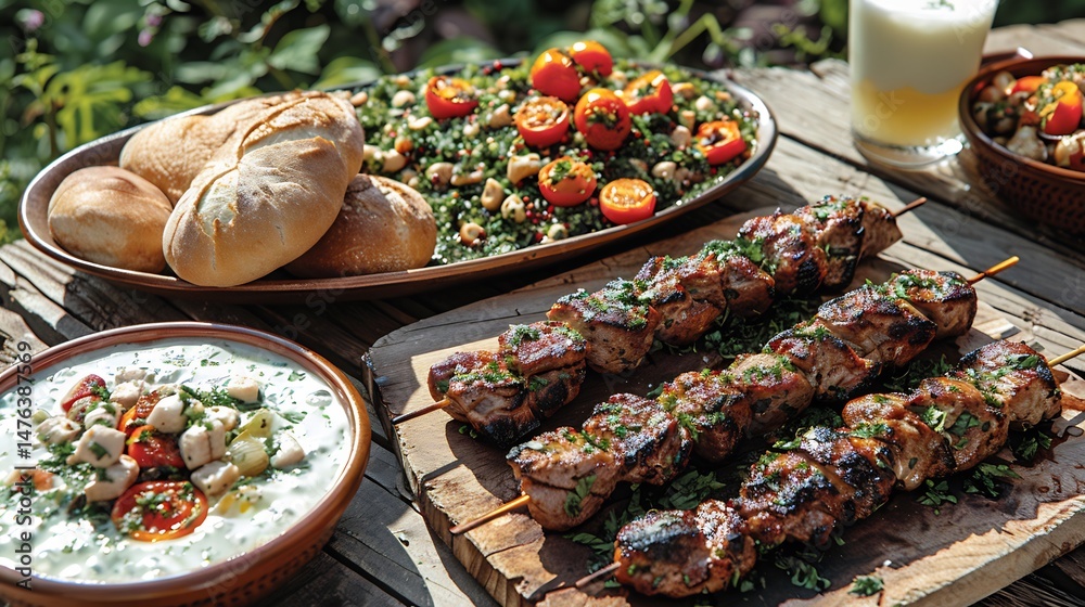 Obraz premium ayran rustic table with A