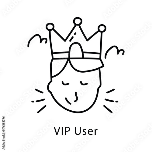 VIP User Vector Outline Style Icon. Eps 10 File