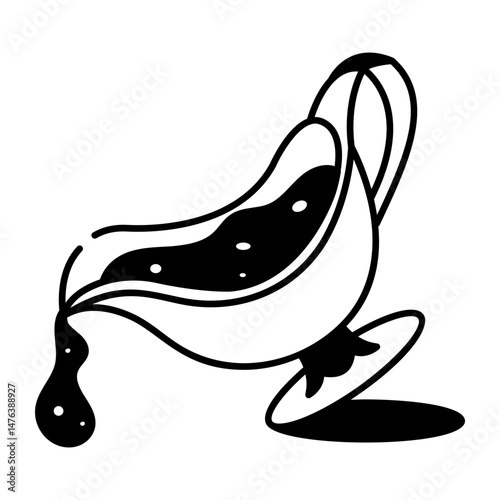 An icon of gravy boat designed in hand drawn style