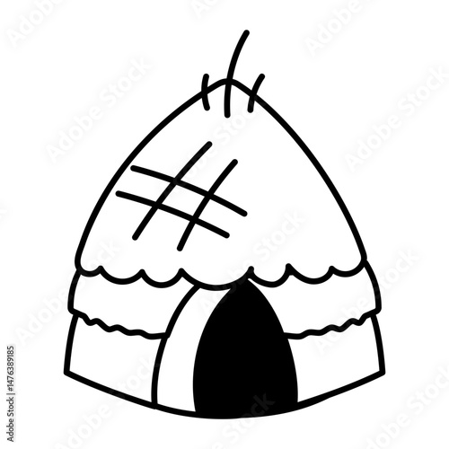 Sketchy style icon denoting native hut structure
