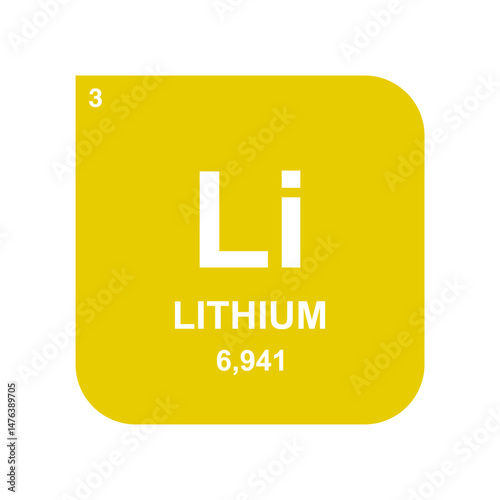 lithium periodic vector with transparent background