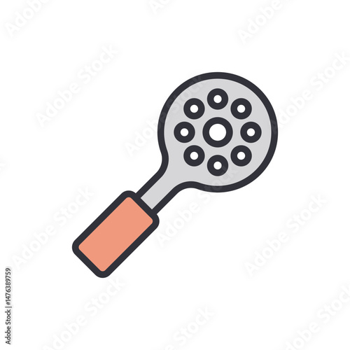 Abstract Illustration Of A Colander With Unique Hole Arrangement