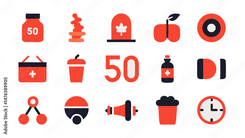 Sport and Fitness Icon Set for Exercise Enthusiasts Sport and Fitness Icon Set for Exercise Enthusiasts
