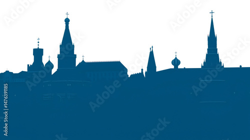 Kremlin palace in Russia. St. Basil s Cathedral on Red square, Moscow, vector silhouette vector silhouette illustration on white background