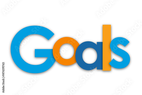 GOALS colourful typography banner on transparent background