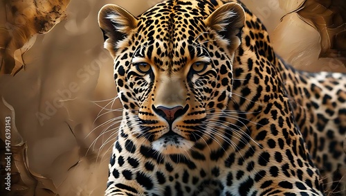 Leopard tiger animal skin seamless pattern texture print background