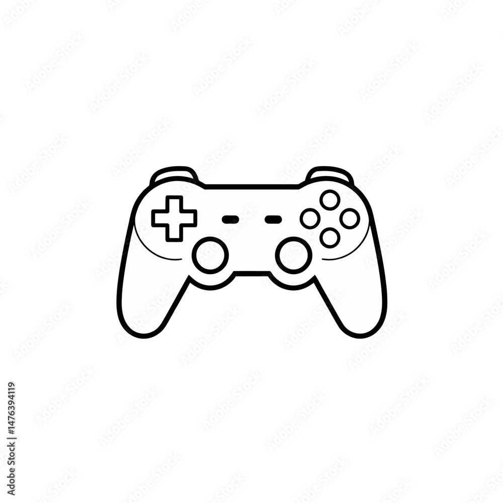 Simple Line Art Video Game Controller Icon Design Minimalist Black and White Gaming Graphic Illustration Perfect for Websites Apps Mobile Games Digital Projects Clean Elegant Vector Image Suitable for Simple Line Art Video Game Controller Icon Design Minimalist Black and White Gaming Graphic Illustration Perfect for Websites Apps Mobile Games Digital Projects Clean Elegant Vector Image Suitable for