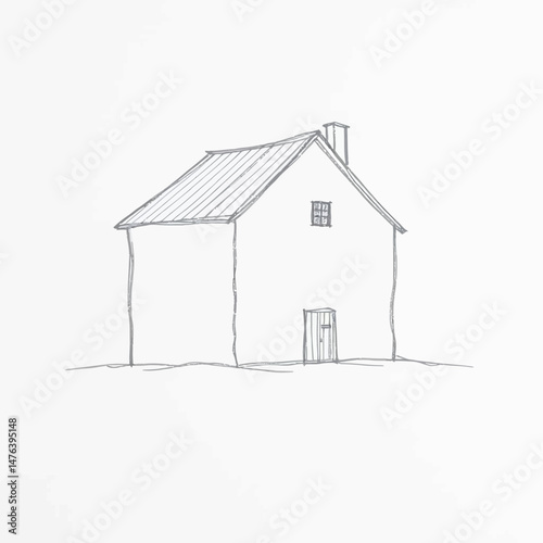 Simple House Sketch Minimalist Home Drawing Architectural Design Illustration House Plan Home Exterior Design Modern House Blueprint Simple Home Design Cottage House Sketch Home Sweet Home Rural House