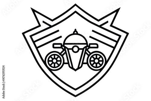 Biker Club Emblem - Vintage and Bold Line Art Style