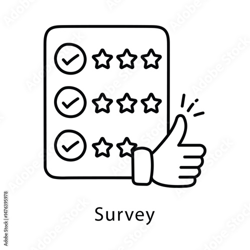 Survey Vector Outline Style Icon. Eps 10 file