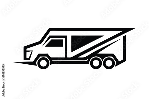  Bold Cargo Truck Logo - Sharp Geometric Line Art