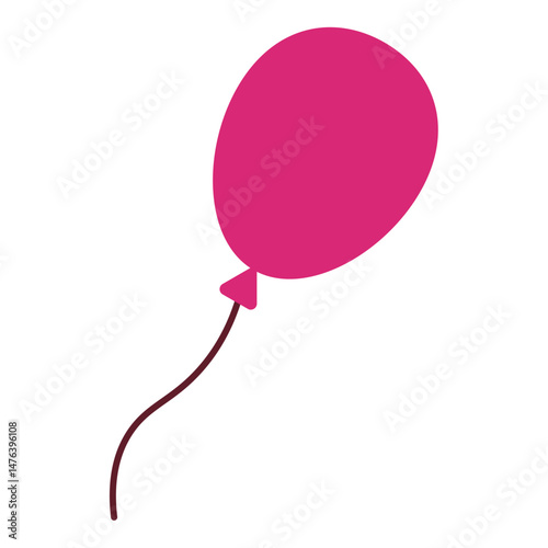 red balloon simple flat summer illustration
