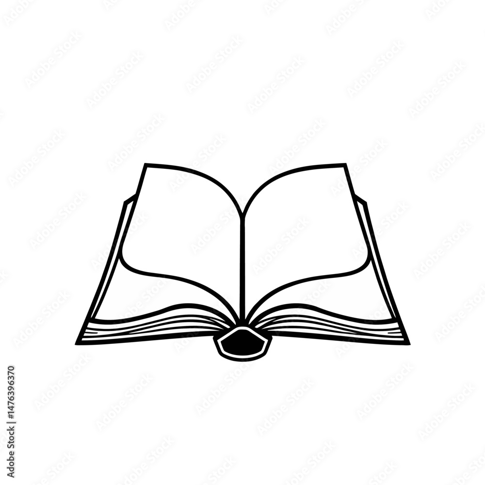 Open Book Icon Simple Line Art Design Elegant Black White Book Illustration Knowledge Education Reading Literature Symbol Graphic Design Element Vector Open Book Image text pages study story novel Open Book Icon Simple Line Art Design Elegant Black White Book Illustration Knowledge Education Reading Literature Symbol Graphic Design Element Vector Open Book Image text pages study story novel