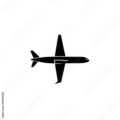 Simple Black Airplane Icon Air Travel Flight Journey Transportation Design Element Graphic Silhouette Passenger Plane Aircraft Vector Illustration Modern Minimalist Airplane Icon for Website App      