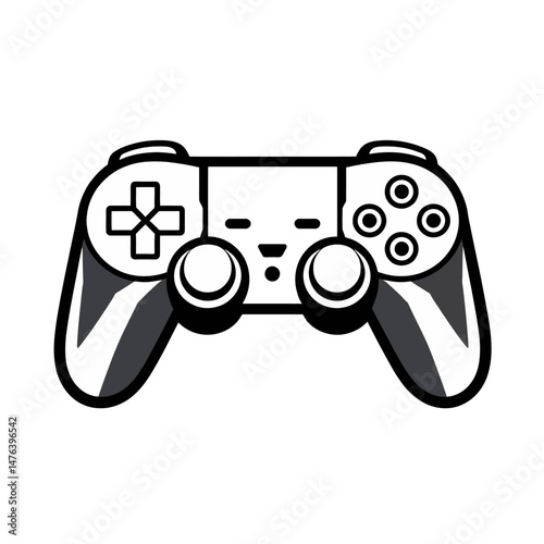Gaming Controller Icon Black White Design Digital Art Graphic Resource Video Game Joystick Pad Console Button Element Modern Illustration Simple Clean Minimalist Style fun play image gamer hobby sport