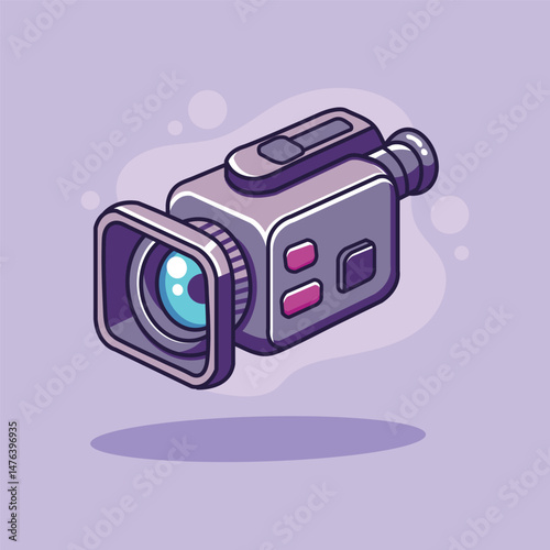Cartoon Video Camera Illustration for Content Creation