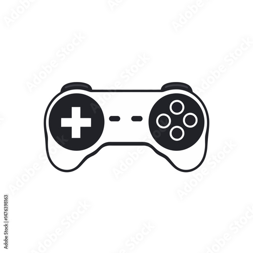 Simple Retro Game Controller Icon Design Digital Art Graphic Illustration for Video Game Design Projects White Background Minimalist Style Clean Vector Image Perfect for Websites Mobile Apps and      