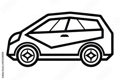 Vintage black truck vector illustration for classic automobile transport design