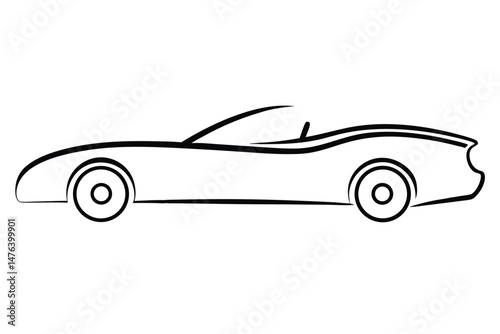 Classic retro sport auto vector illustration with a silhouette design for fast transport
