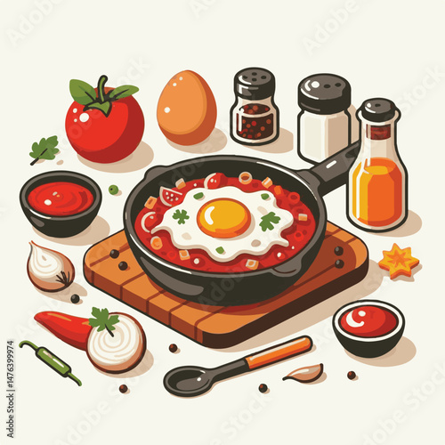 shakshuka, food, breakfast, cuisine, meal, pan, fried, tasty, tomato, egg, dish, traditional, cooked, lunch, delicious, morning, homemade, poached, vegetable, healthy, shakshouka, sauce, yolk, onion, 