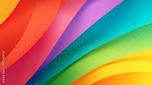 Vibrant rainbow background with smooth gradients of bold colors creating a joyful and playful scene overlay cut out on isolated transparent removed background