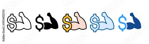 Purchasing Power Icon Set Multiple Style Collection