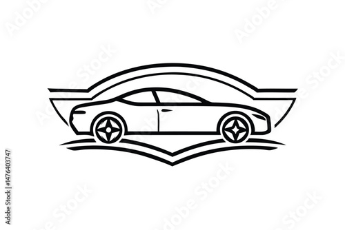 Premium Luxury Car Rental Logo in Clean Monoline Vector Style
