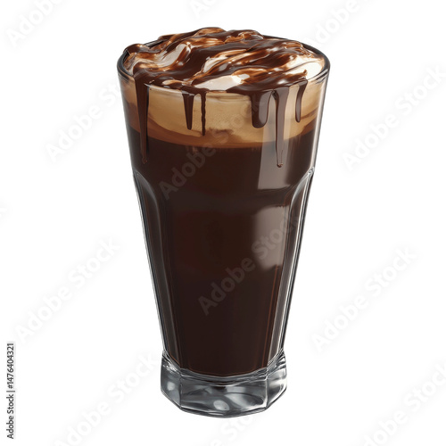 Indulgent Chocolate Drink with Whipped Cream and Chocolate Drizzle