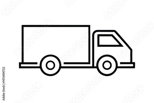 Minimalist Cargo Truck Logo with Sleek Clean Line Art

