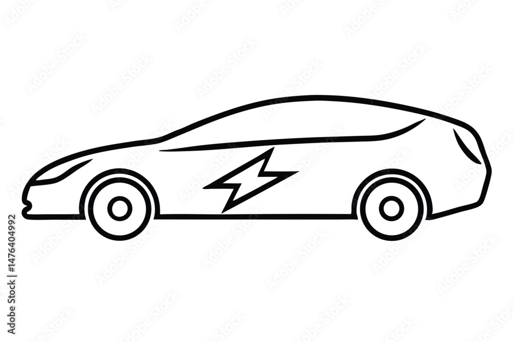 Naklejka premium A shiny vector illustration depicts a fast, classic sport automobile design