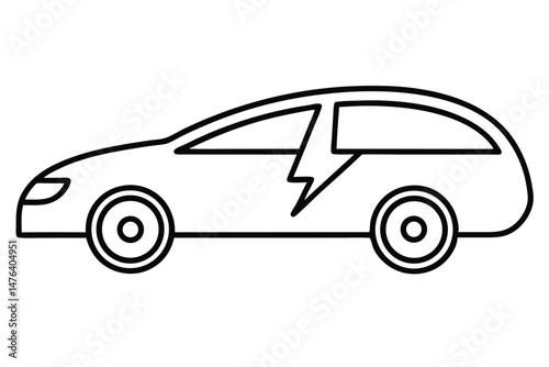 This black car vector icon illustrates an isolated automobile design for transport