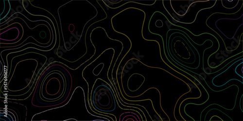 Abstract topographic contours map background, wave paper curved reliefs abstract background. geographic line map Modern design with topographic wavy pattern design for poster. vector illustration. 