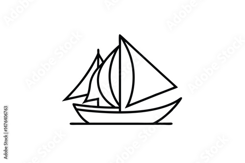 sailing ship isolated on white