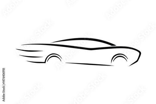 Minimalist Sleek Car Logo with Modern Line Art Design
