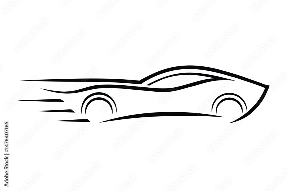 Fototapeta premium Minimalist Racing Car Logo Focused on Speed and Performance