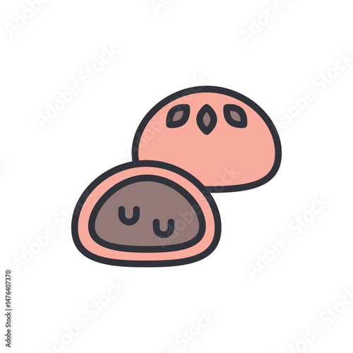 Delicious Japanese Mochi With Sweet Filling On Transparent Background