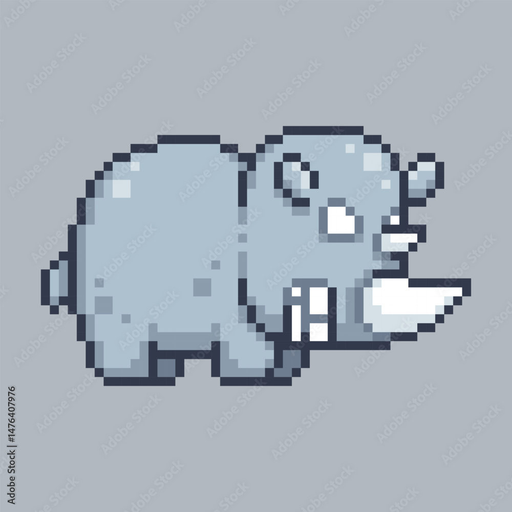 a Rhinoceros in pixel art style with isolated background a Rhinoceros in pixel art style with isolated background