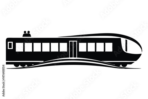 train on the white background