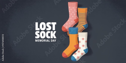 Colorful mismatched socks for Lost Sock Memorial Day.