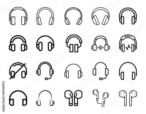 Modern Vector Pack: Sleek Headphones Icon – Perfect for Creative Projects on Adobe Stock