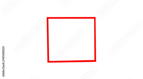 Red square made from paper cut into squares on a transparent background.