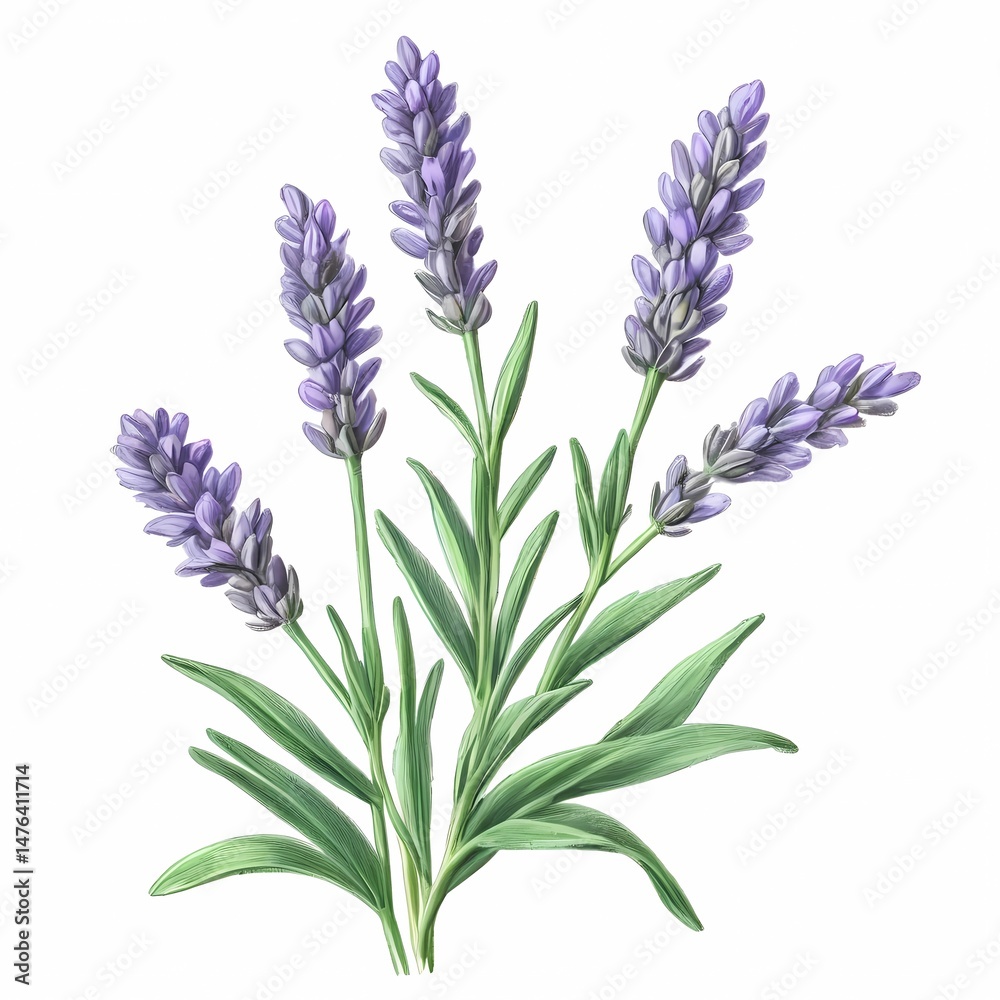Naklejka premium Skecth - Lavender Sprig Illustration