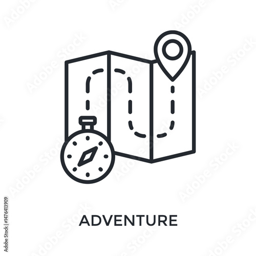 Adventure Icon Outline Style. Vector Illustration For Graphic Design