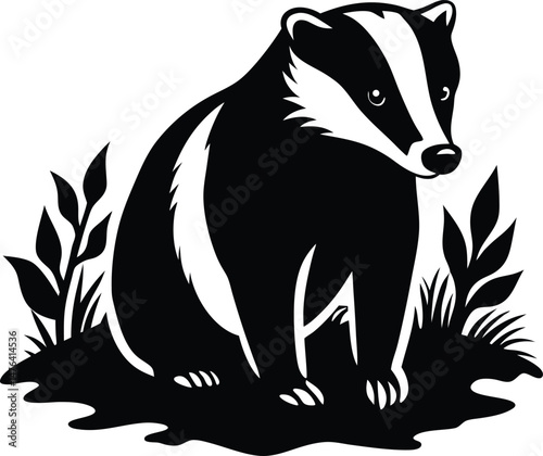 Dynamic Badger Silhouette Design