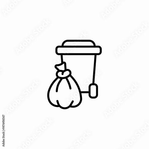 bagged trash icon sign vector