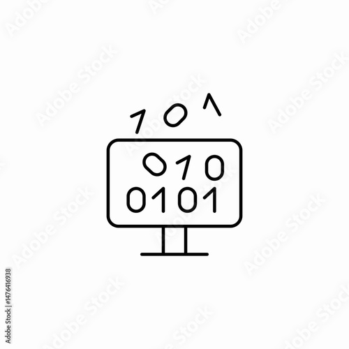 binary screen icon sign vector