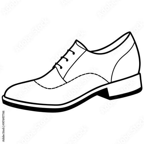 Black Court Shoes Silhouette Vector on White Background