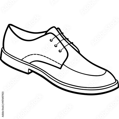 Black Court Shoes Silhouette Vector on White Background
